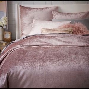 West Elm crushed velvet king duvet